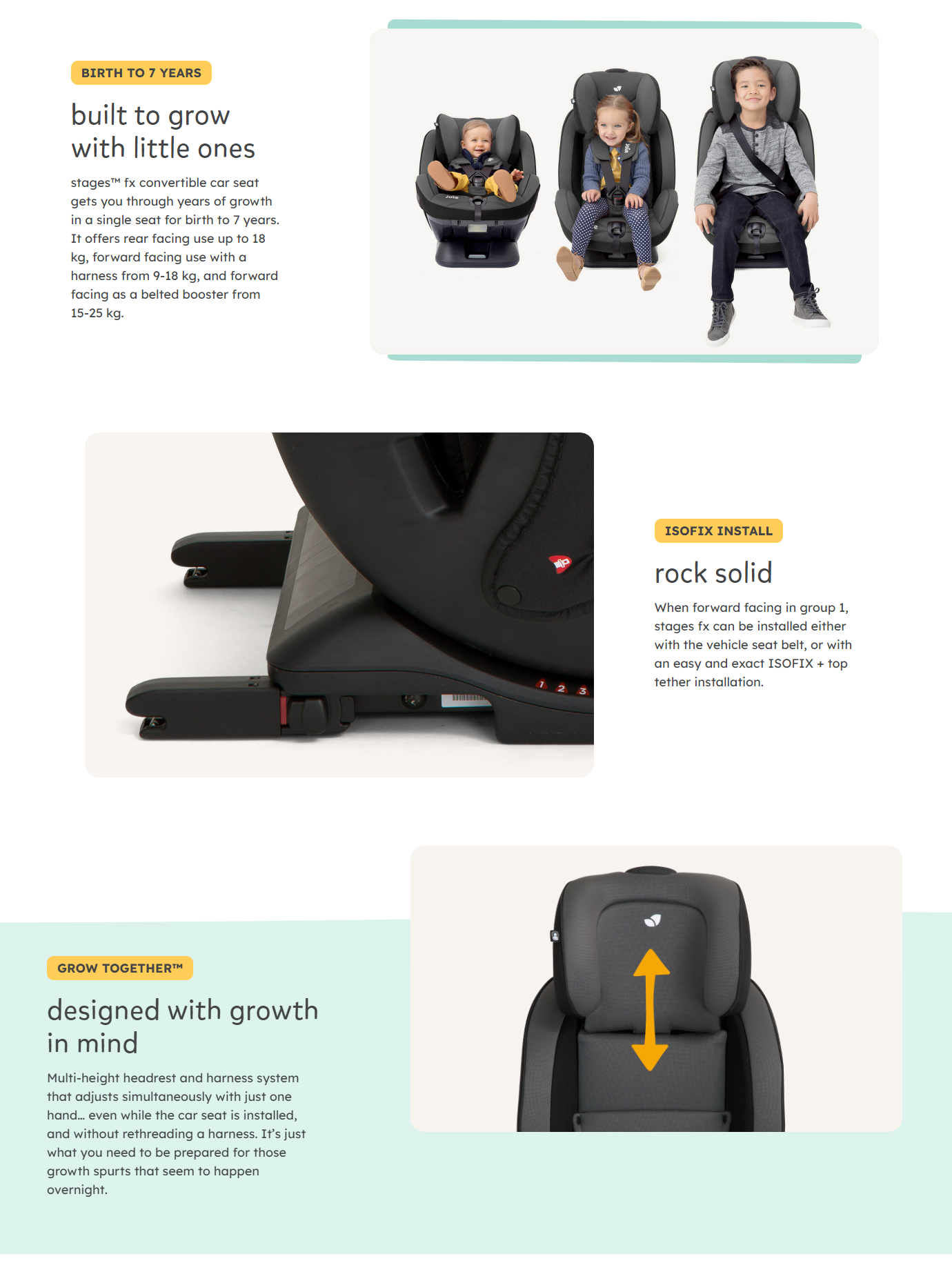 Joie Stages Fx Isofix Belt Car Seat (0-25 kg) Shopee Singapore