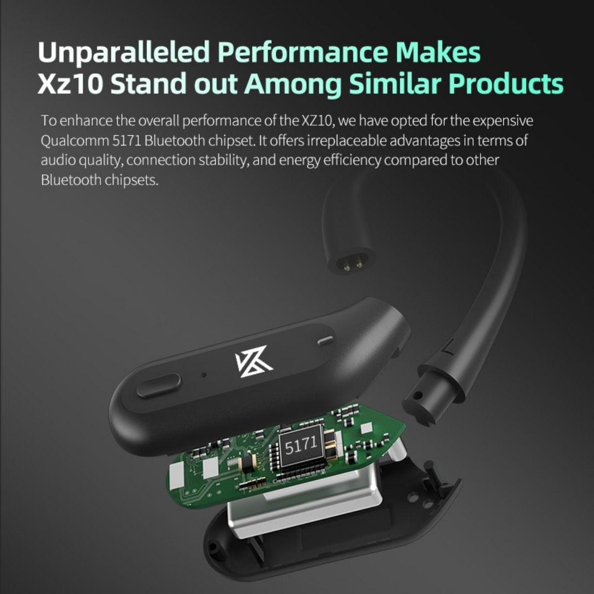 KZ XZ10 Bluetooth Adapter IEM Bluetooth Ear Hooks with Mic Wireless ...
