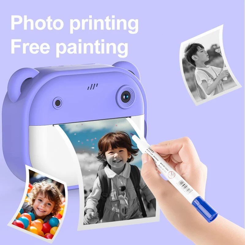 Cute Printer Camera Photo Thermal Paper Instant Printing HD Digital ...