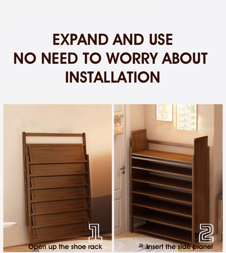 HXR Installation Free Shoe Cabinet Foldable Shoe Rack Multi Layer ...