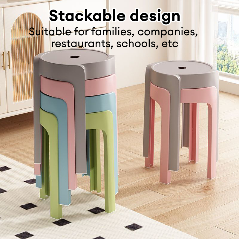 Upgraded Stackable Plastic Stool Nordic Modern Dining Chair Thickened ...
