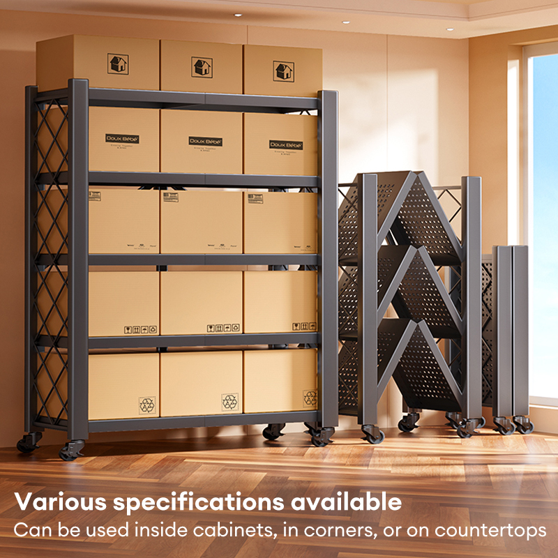 Foldable Installation Free Storage Rack Kitchen Storage Rack With ...