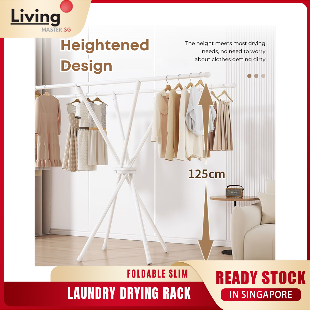 Laundry Hanging Rack Slim Laundry Cloth Drying Rack Foldable Clothes ...