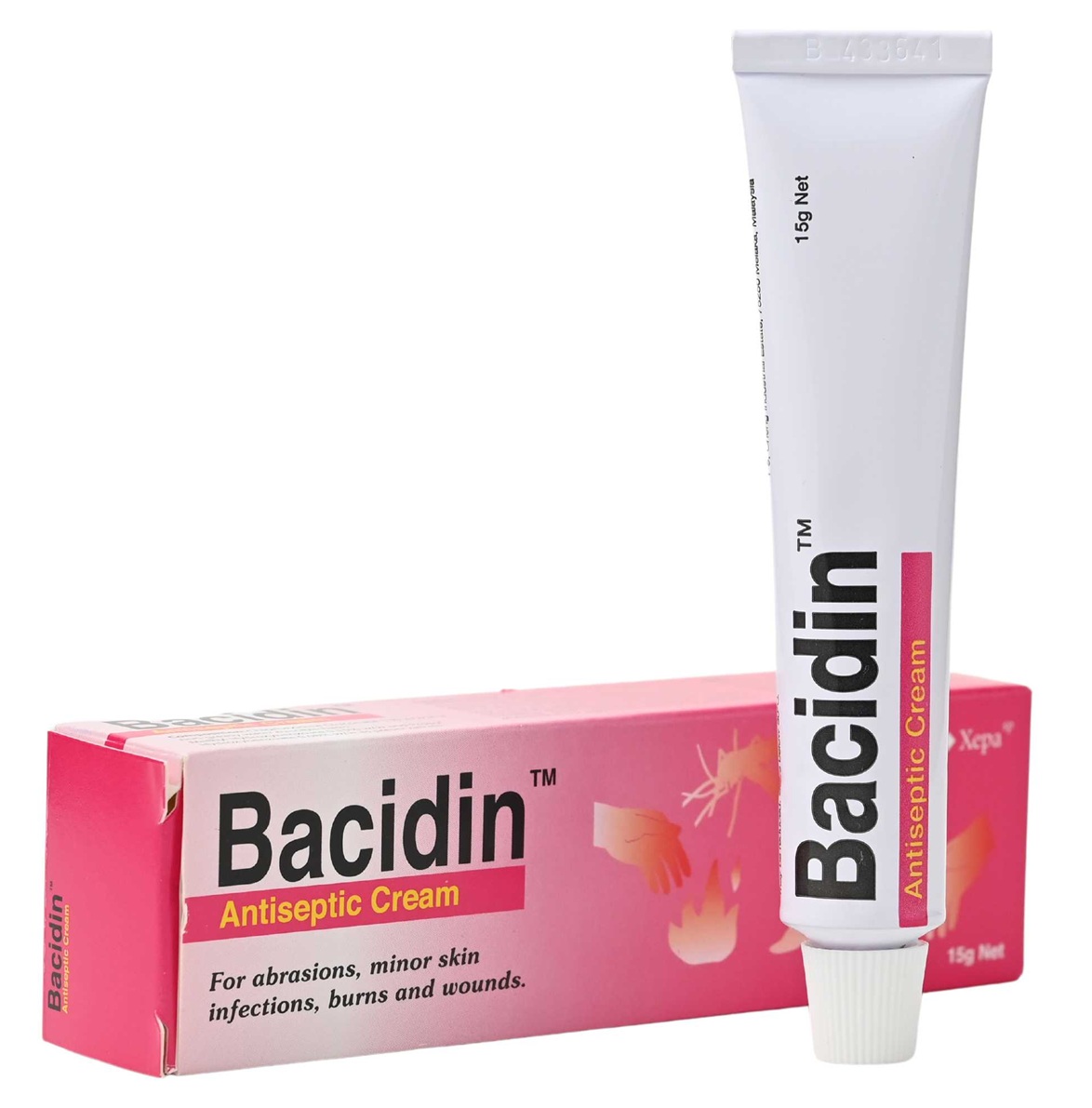 BACIDIN Antiseptic Cream 15g – Abrasion, Skin Infection, Burn, Wound ...