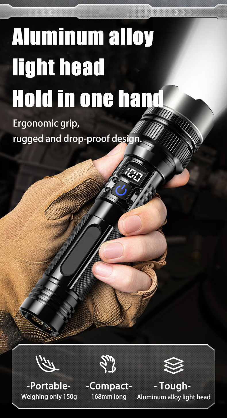 【128 hours of continuous use】LED Torchlight ultra bright Portable ...
