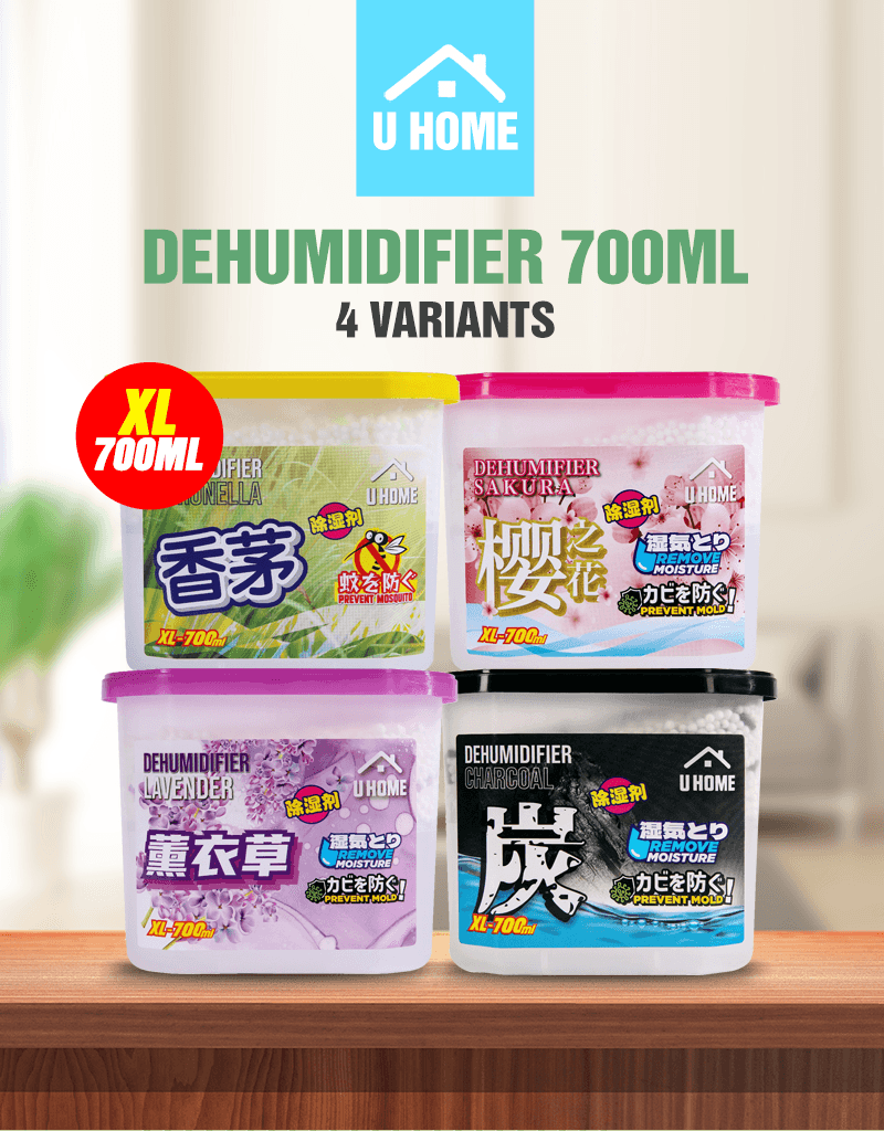 U-HOME 700ml Dehumidifier Moisture Absorber – Anti-Mould, Odour Control ...