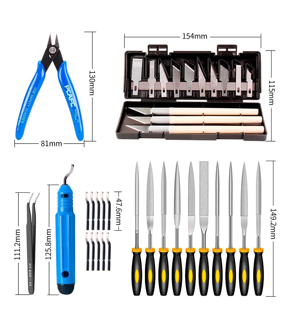 3D Printing Post Processing Tool Kit with Precision Knife Tweezer ...
