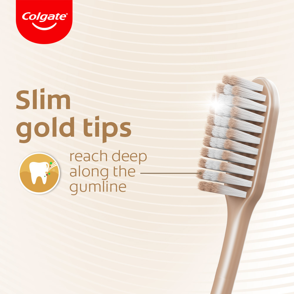 COLGATE Slim Soft Charcoal Gold Toothbrush 3s | Shopee Singapore