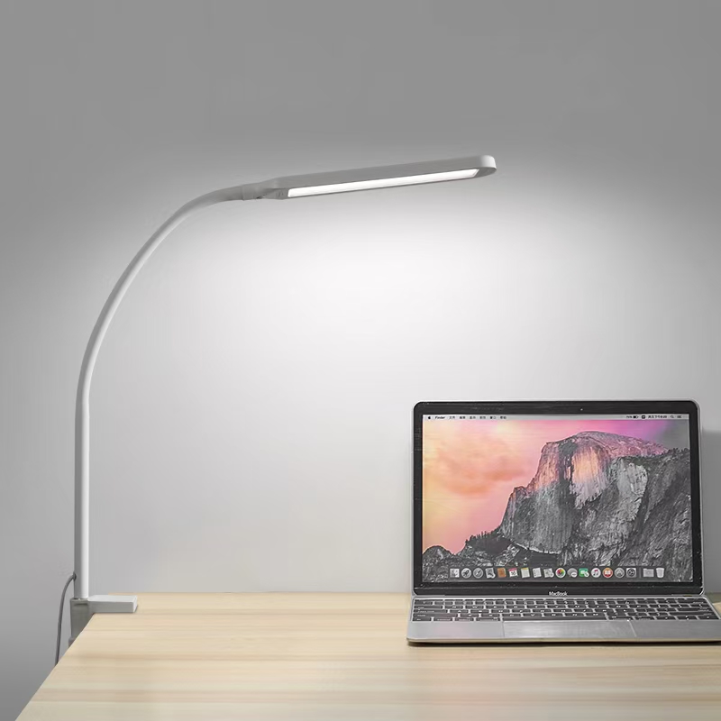 9W Led Study Table Lamp with Clip On USB 3-Colors Dimming Flexible Eye ...