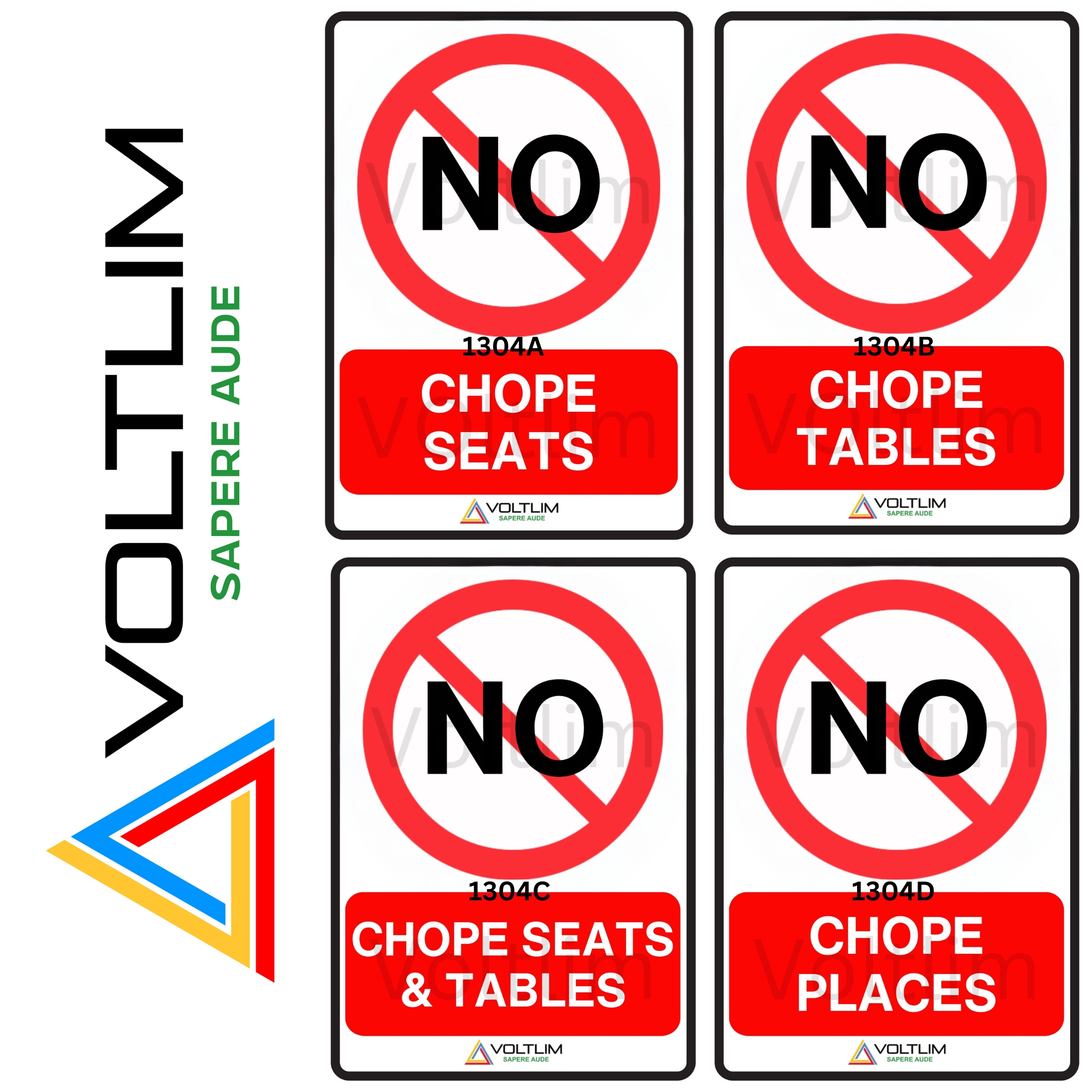No Chope Seats | Tables | Seats & Tables | Places Sign Label Sticker ...