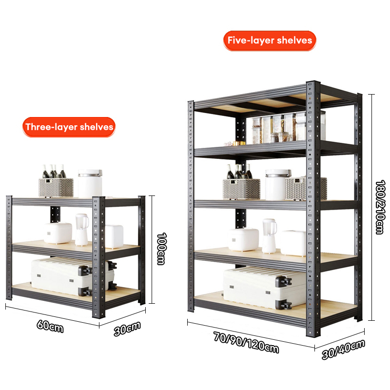 SNBAdjustable Rack Boltless Rack 3/4/5 Layer Metal Storage Shelf ...