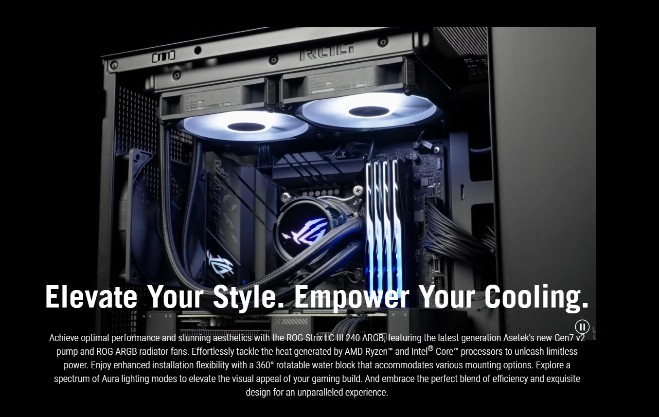 ASUS ROG Strix LC III 240 ARGB All-in-one CPU Liquid Cooler with 360 ...