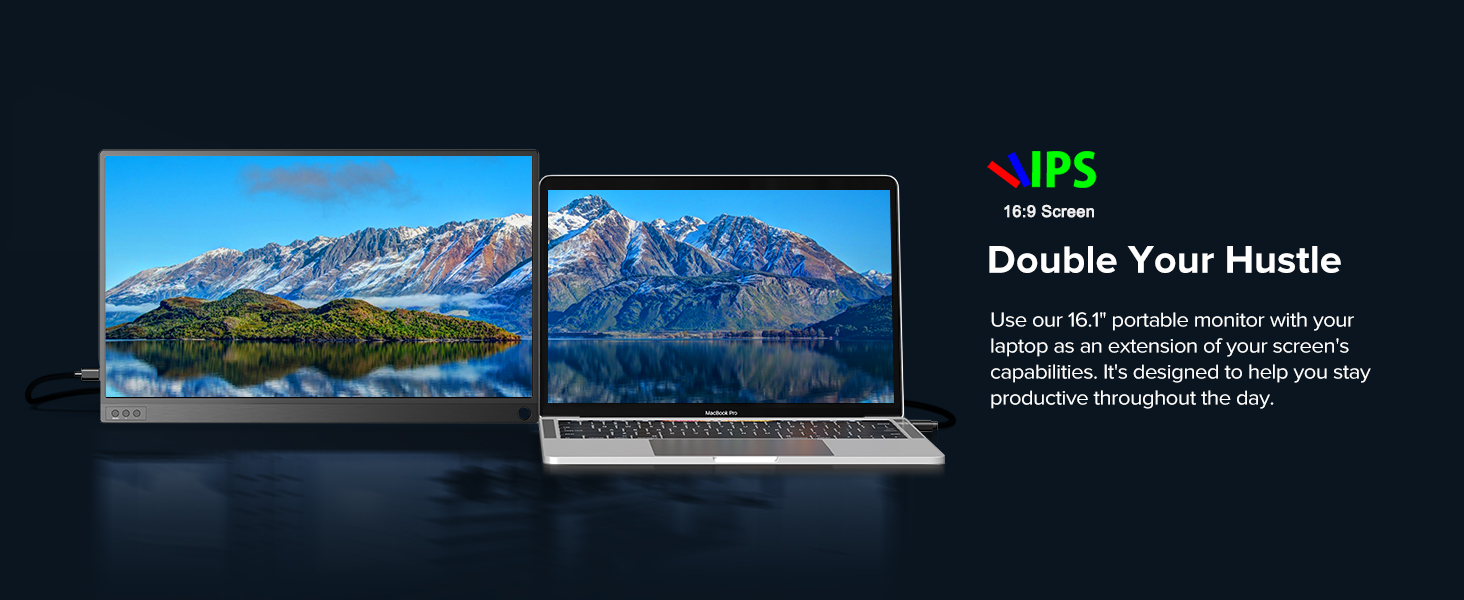 Zoomed_in Portable Monitor for Laptop 15.6/16 inch 2.5K 144Hz External ...
