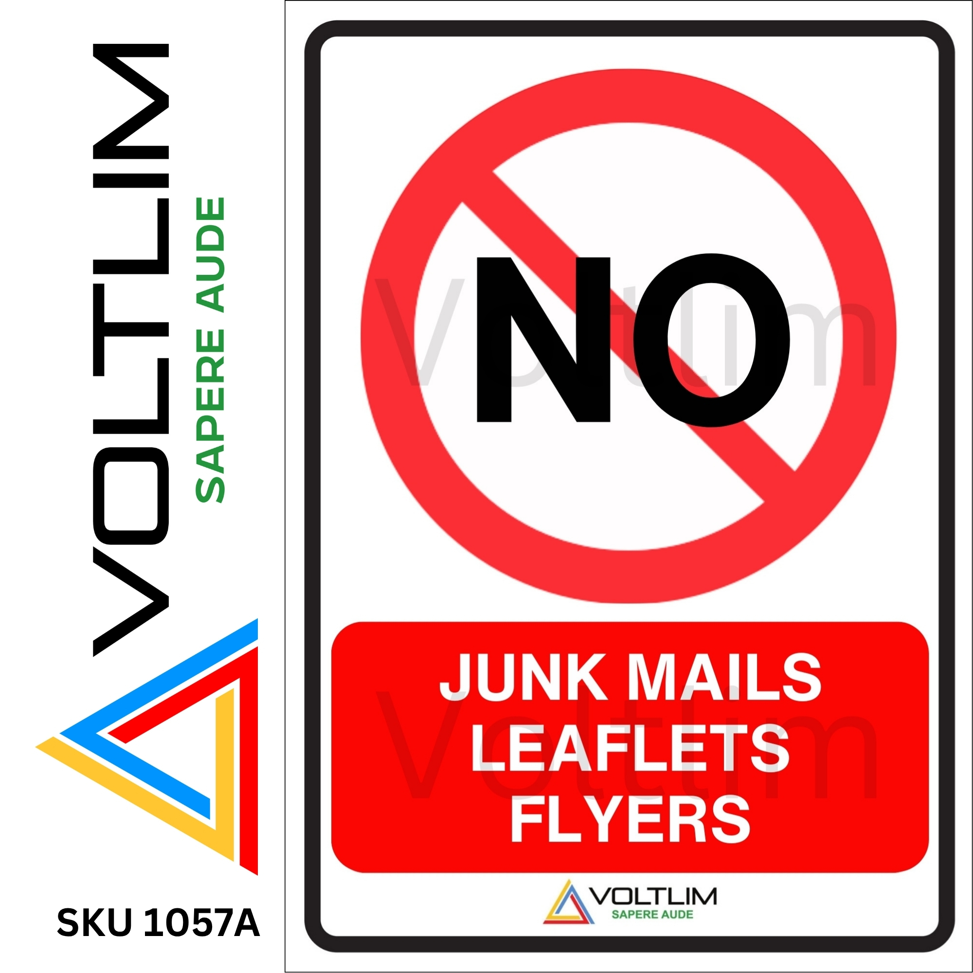 No Junk Mails Leaflets Flyers Symbol Stop Sign Label Sticker (Various ...