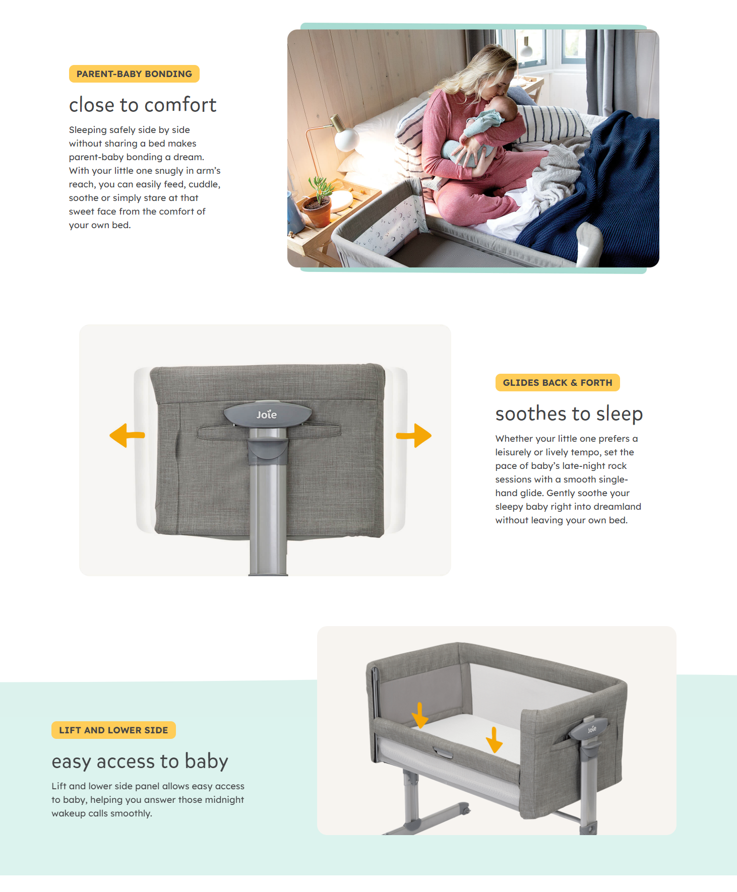 Joie Roomie Glide Bedside Crib Co-Sleeper Cot | Shopee Singapore