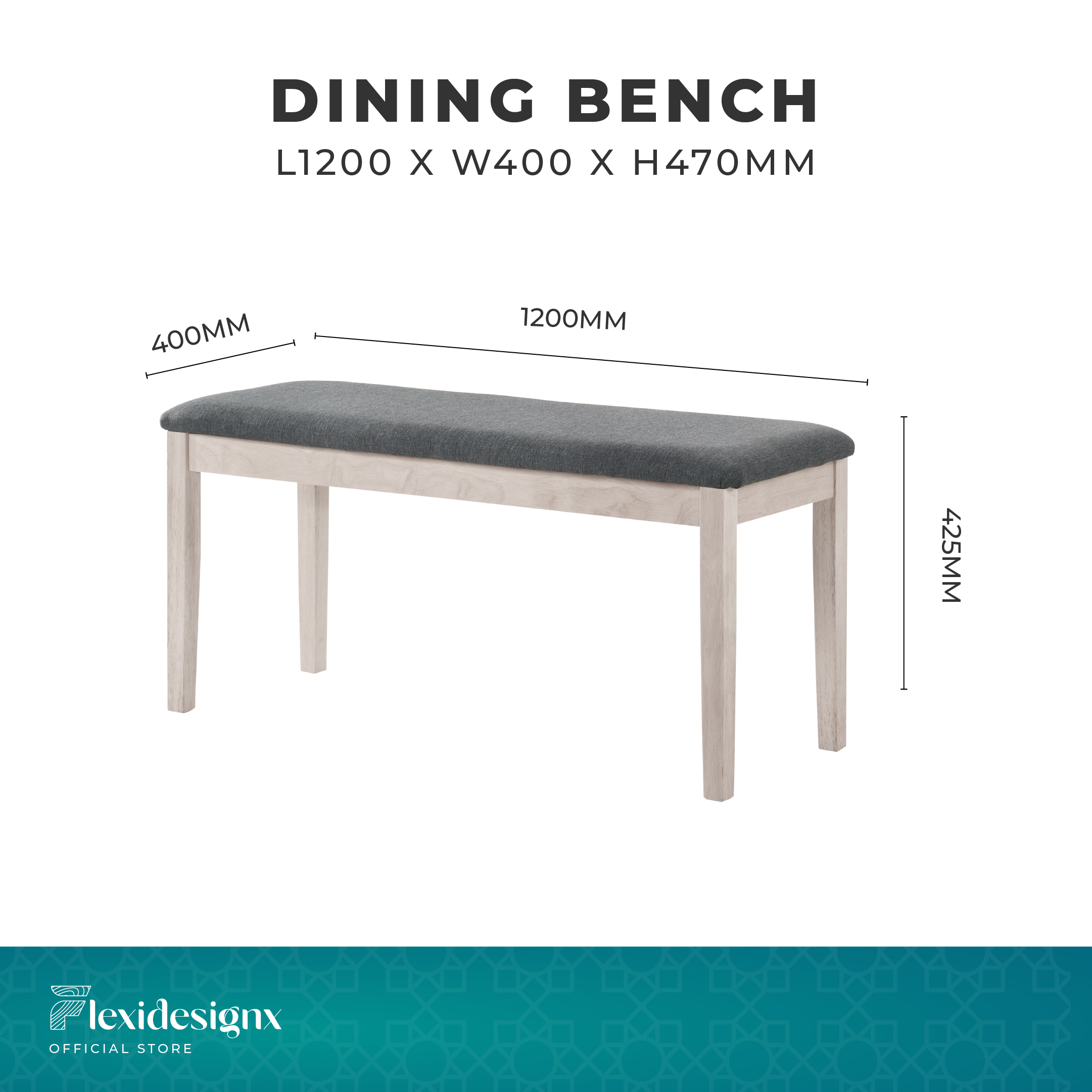 Dining Bench / 120cm / 100cm Bench / Shoe Bench / Long Bench / 2 Seater ...