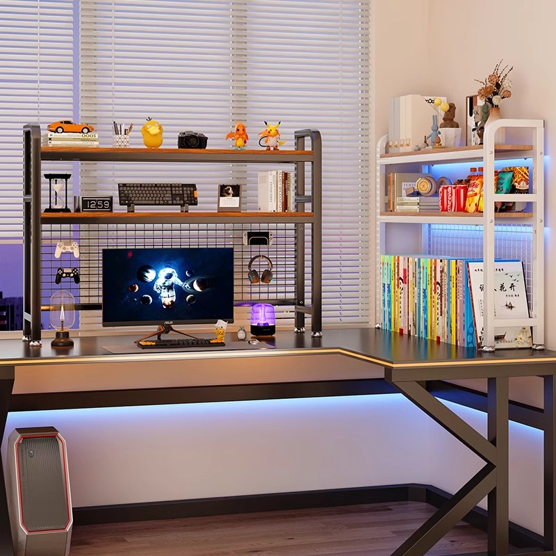 SNBDesktop Shelf Desk With Grid Bookshelf Storage Shelf Desktop Multi ...