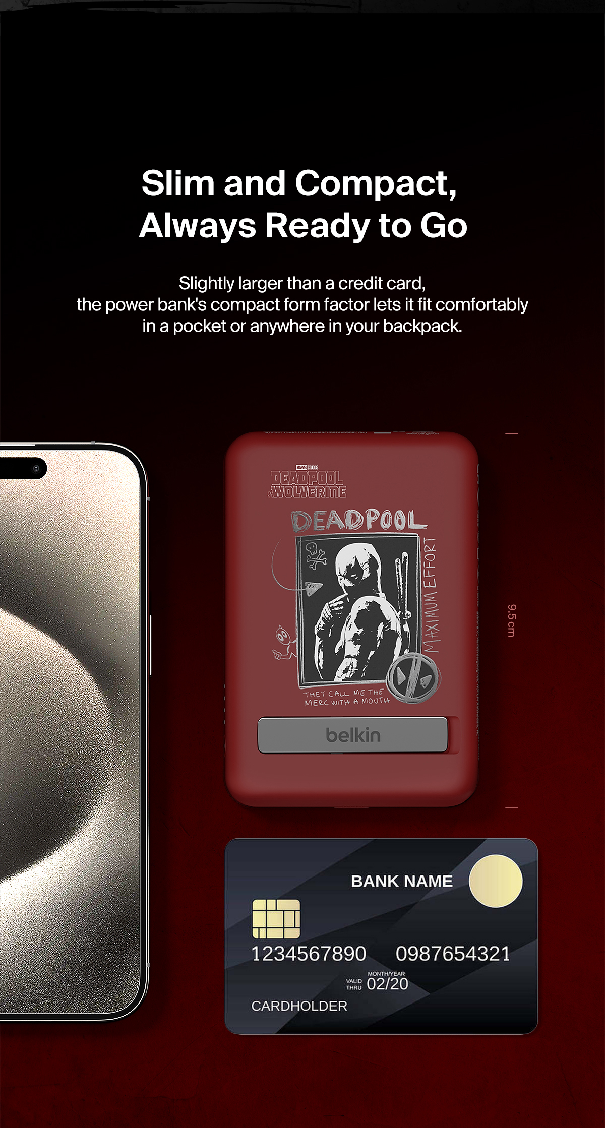 Belkin BPD004qcBR-DY Deadpool n Wolverine BoostCharge Magnetic Wireless ...
