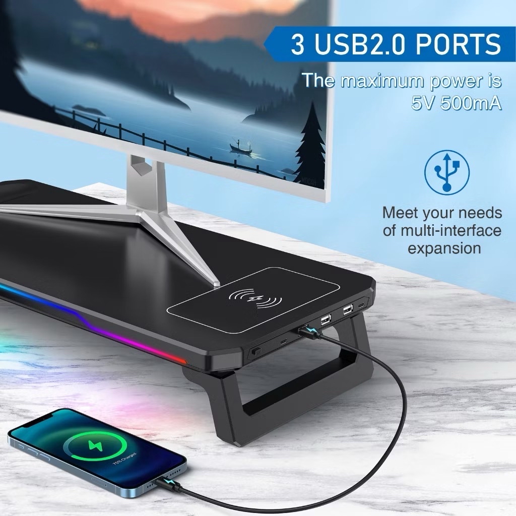 Monitor Stand Riser with USB Ports Aluminium Metal Laptop Stands and ...