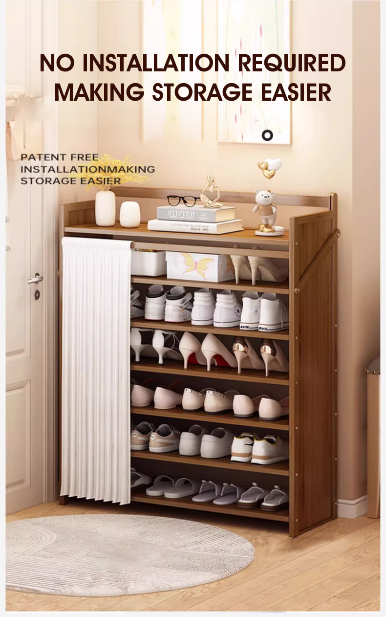 HXR Installation Free Shoe Cabinet Foldable Shoe Rack Multi Layer ...