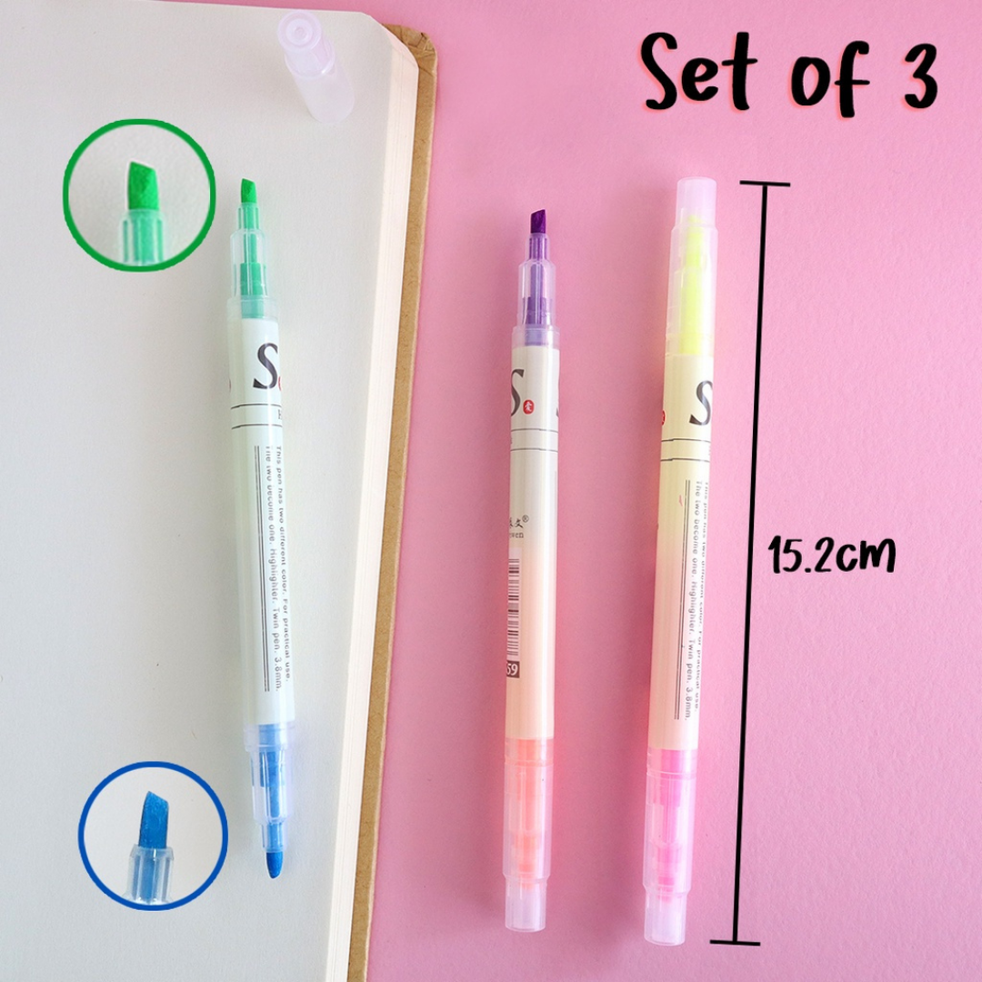 mixshop Twinhighligter/Marker Pen/Double-Headed Highlighter for ...