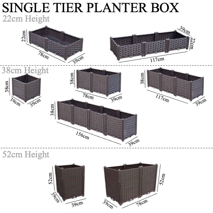 [SG SELLER] Joint Plastic Planter Box Plant Planter Pot Box Gardening ...