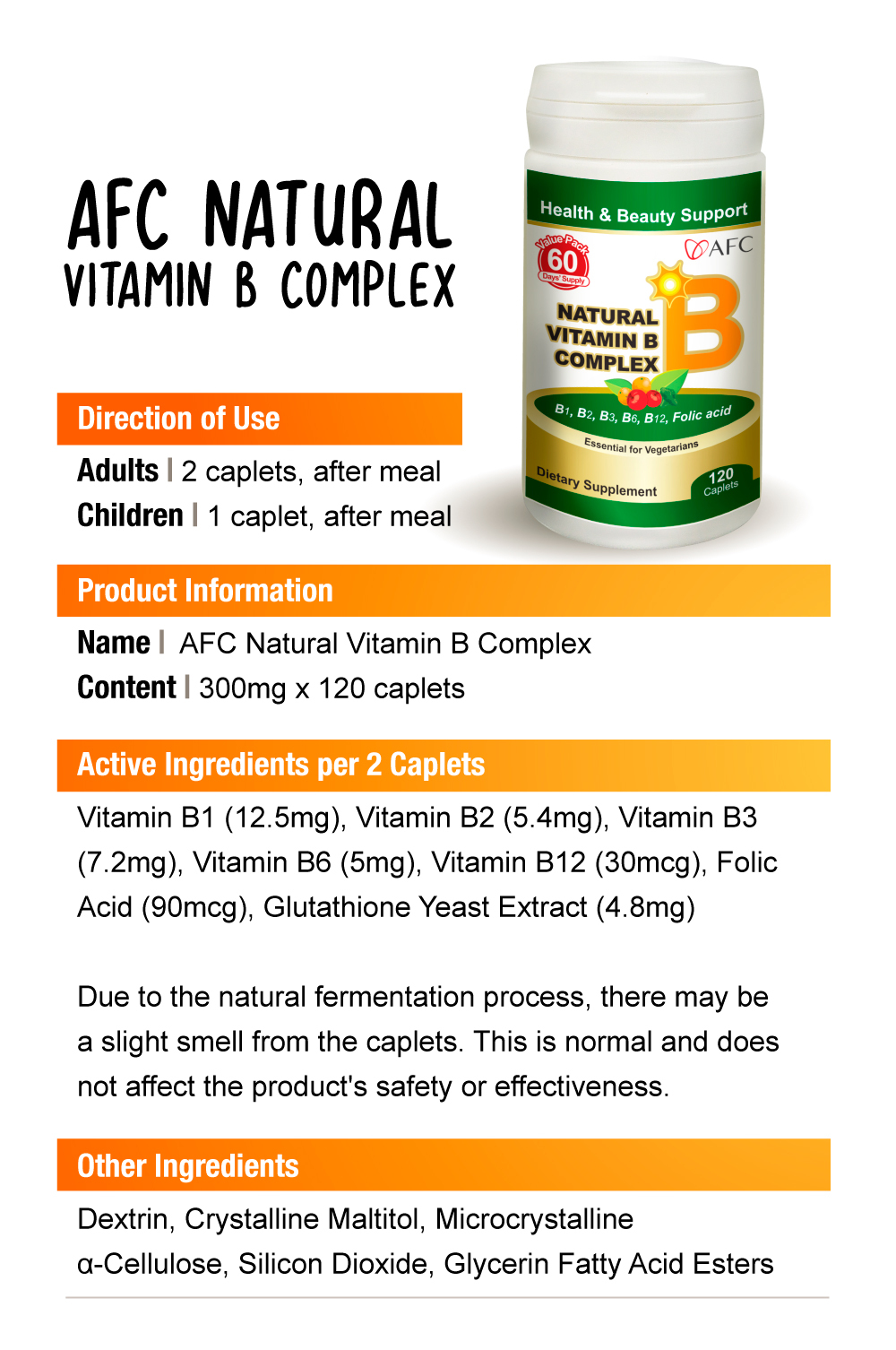 [3 Boxes] AFC Natural Vitamin B Complex For Energy Relief Fatigue ...