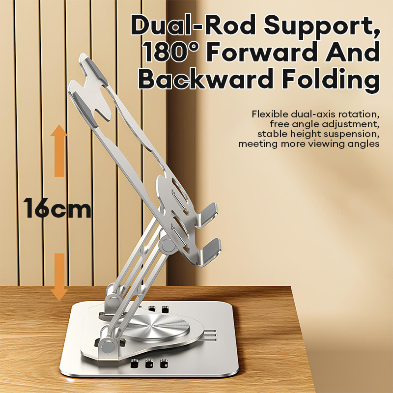 【SG】Foldable Tablet Stand All-Metal 360° Rotating Height Adjustable ...