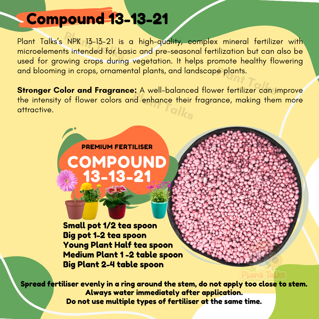 Plant Talks NPK 13-13-21 Compound Fertiliser Flower Fertilizer Fruit ...
