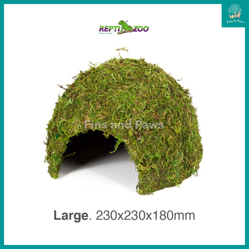 [Reptizoo] Natural Moss Dome Hideout Ornament for Frogs, Lizards, Crabs ...