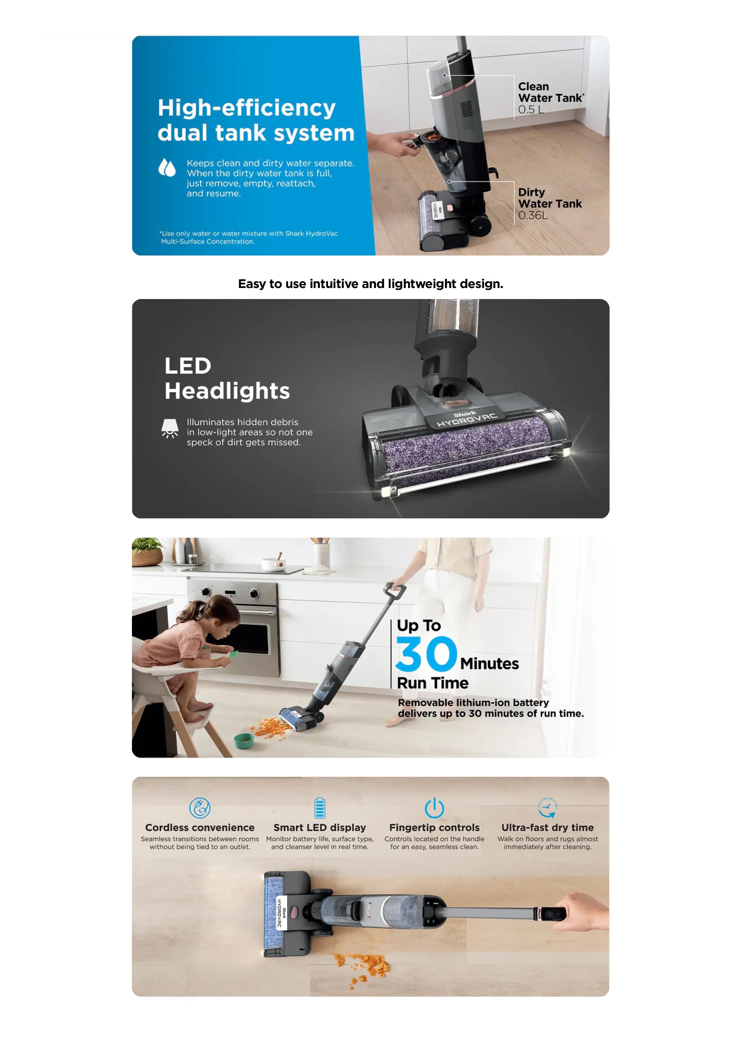 Shark WD210SM HydroVac 3-in-1 Cordless Wet & Dry Hard Floor Cleaner ...