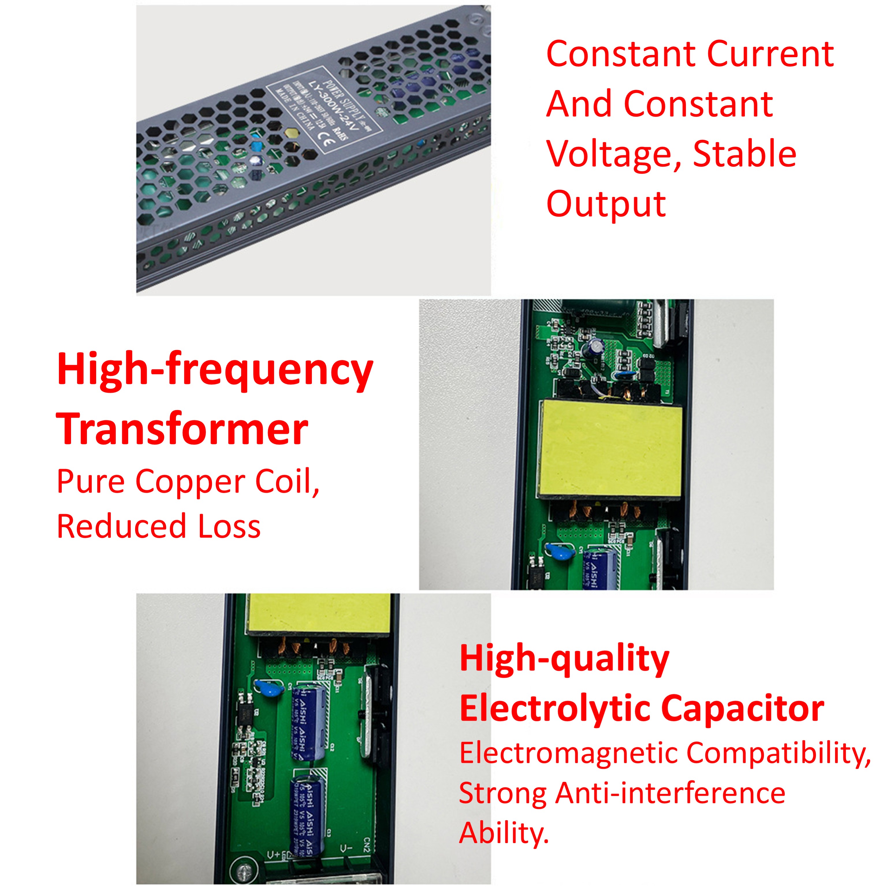 DC Power Supply For LED Strip Light Strip Driver 24V 60W 100W 200W 300W ...