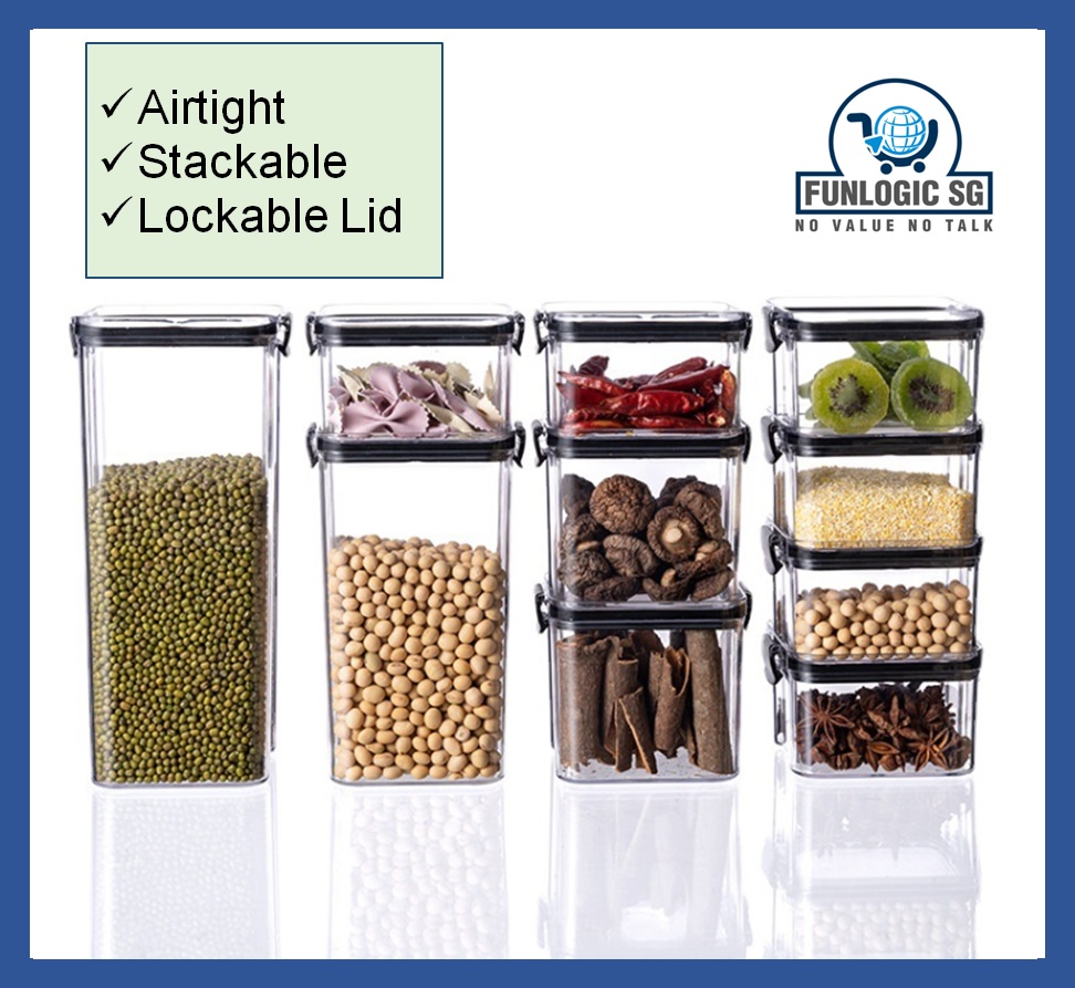[SG Stocks] Stackable Airtight Food Container with Locking Clips ...