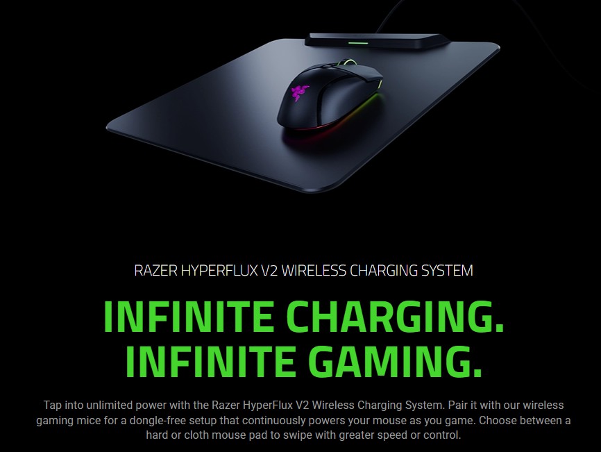 Razer HyperFlux V2 Wireless Charging System Hard Surface Gaming Mouse ...