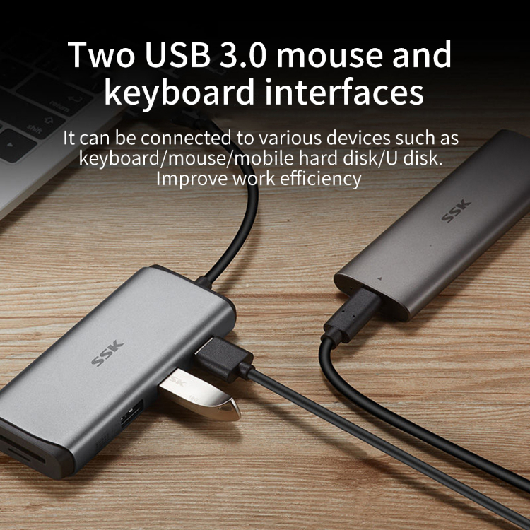 SSK SC108 5-In-1 Multi Port USB Type C Adapter 1050MB/s USB 3.2 Gen2 ...