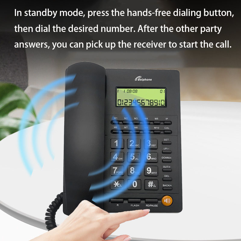 SG STOCK Basic Corded Phone Called ID Speaker Display Screen Hand Free ...