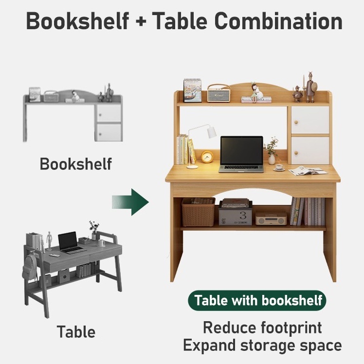 OSUM Study Table Computer Table Bookshelf Comprehensive Study Table ...