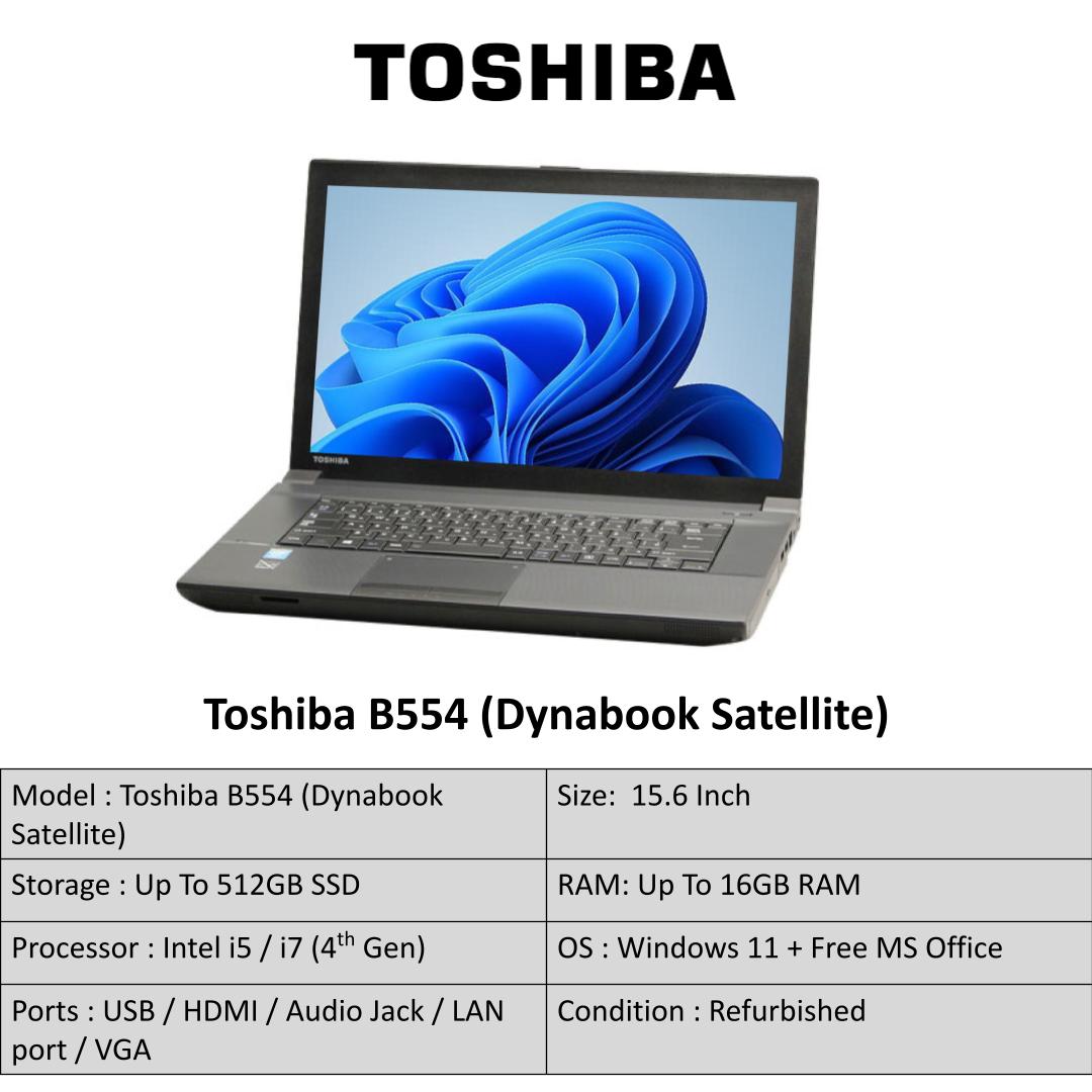 Toshiba 15.6 Inch Laptop | Intel i7 & i5 | 512GB SSD | Windows 11
