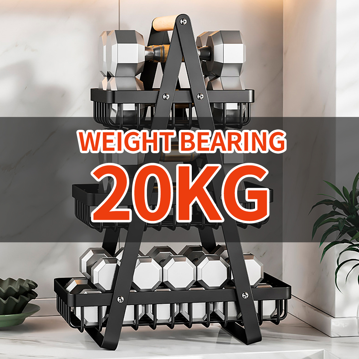 (SG) 3 Tier Onion Rack Fruit Basket Rak Bawang Bertingkat Vegetable ...