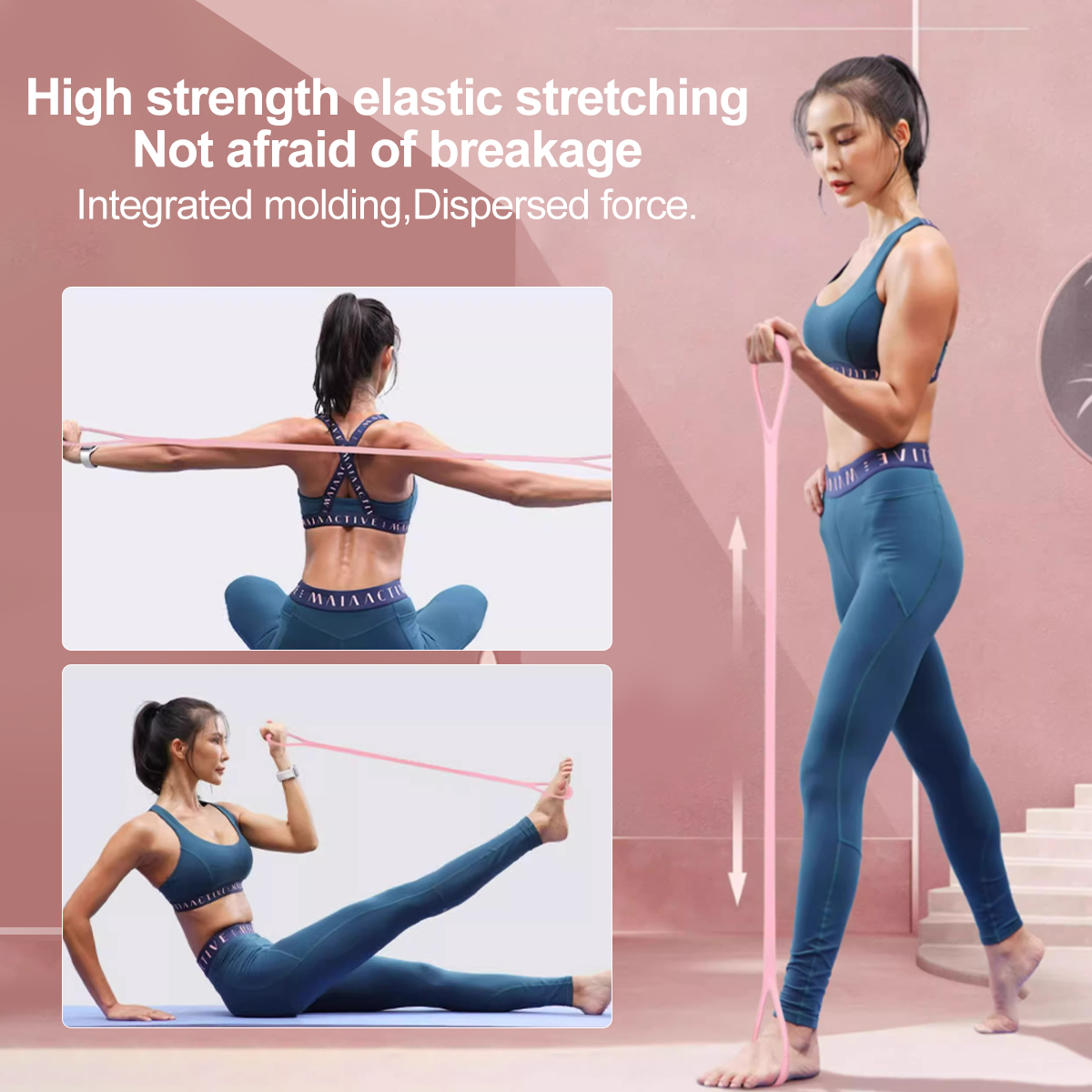Versatile Latex Resistance Bands with Pull Rope System
