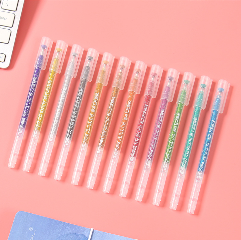 [SG Stock] Bitoon Metallic Glitter Gel Pens: 12 colors for Doodling ...