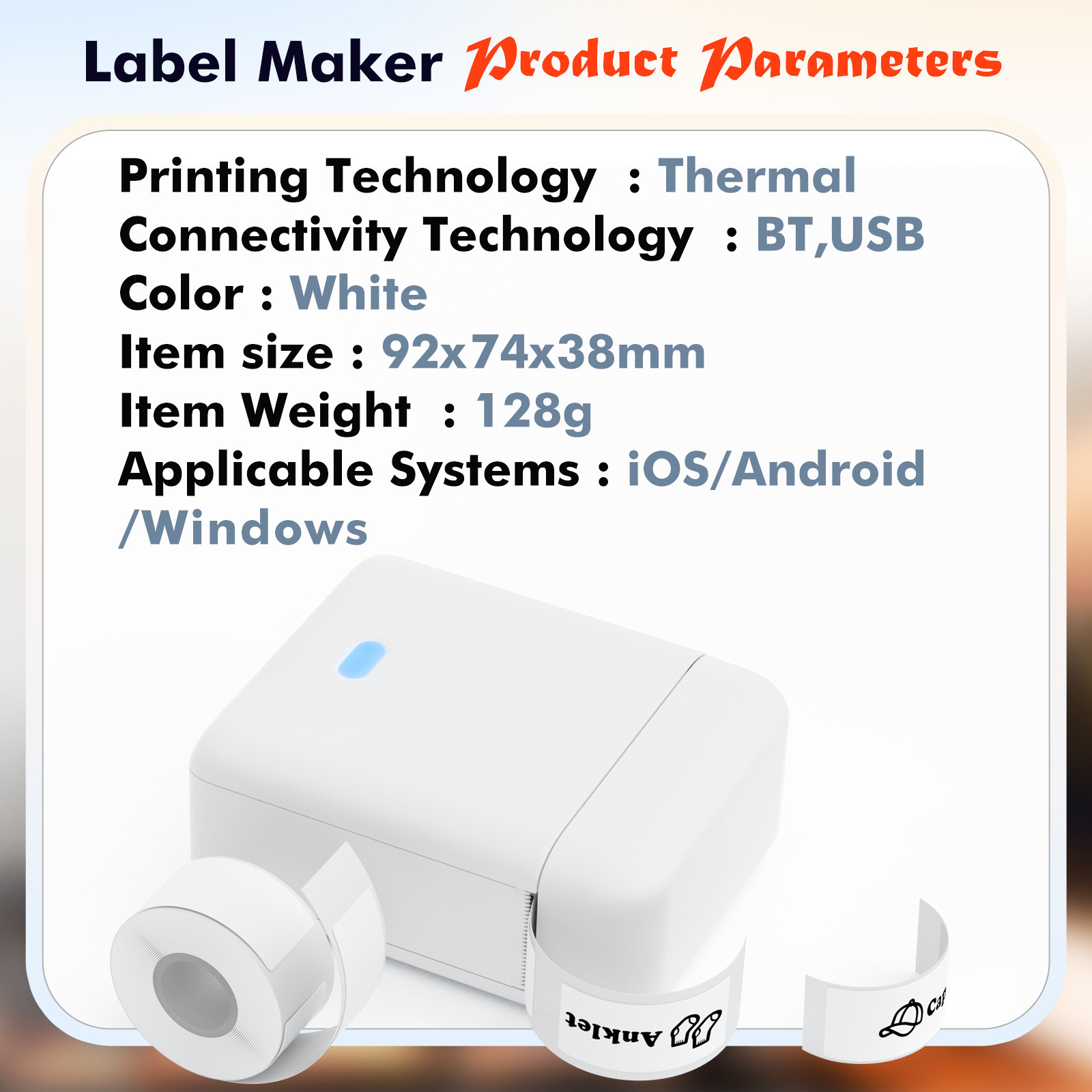 Beste SG Mini Label Maker Portable Thermal Printer Bluetooth Sticker ...
