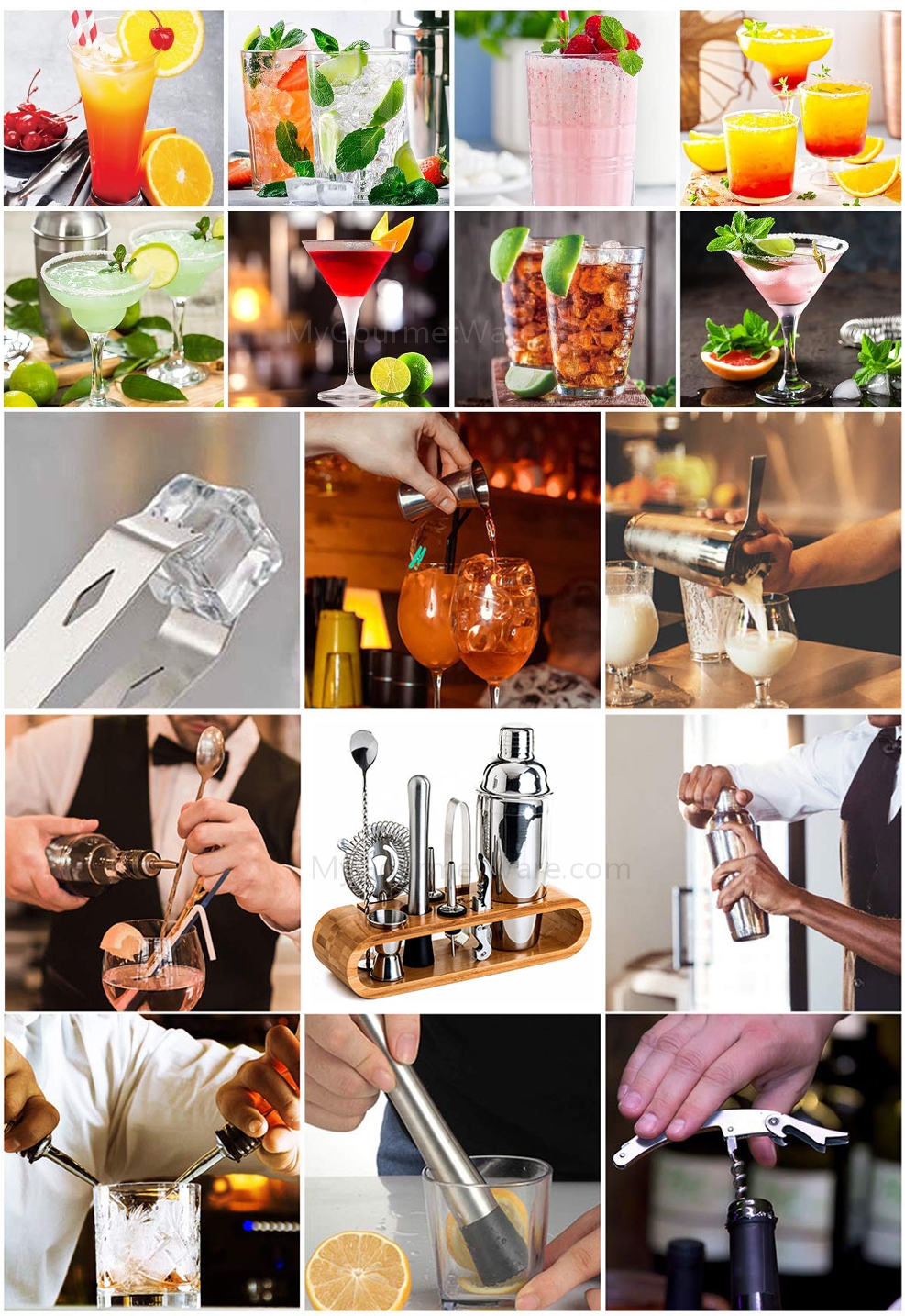 12pc Bartender Gift Box Set | Stainless Steel Cocktail Maker Shaker ...