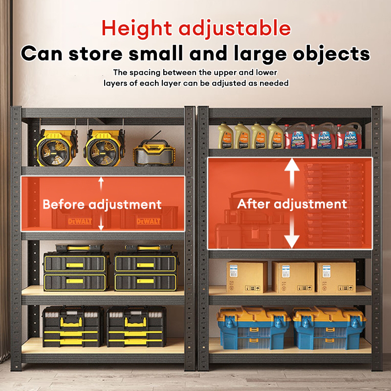 SNBAdjustable Rack Boltless Rack 3/4/5 Layer Metal Storage Shelf ...