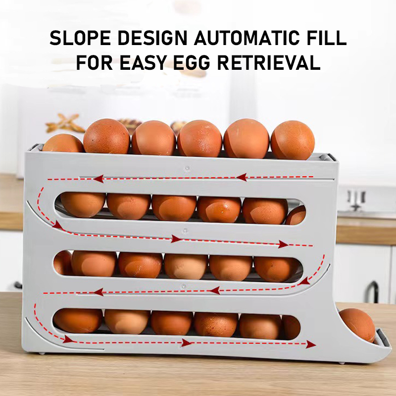 Automatic Scrolling Egg Rack 4 Layer Slide-type Egg Storage Box Durable ...