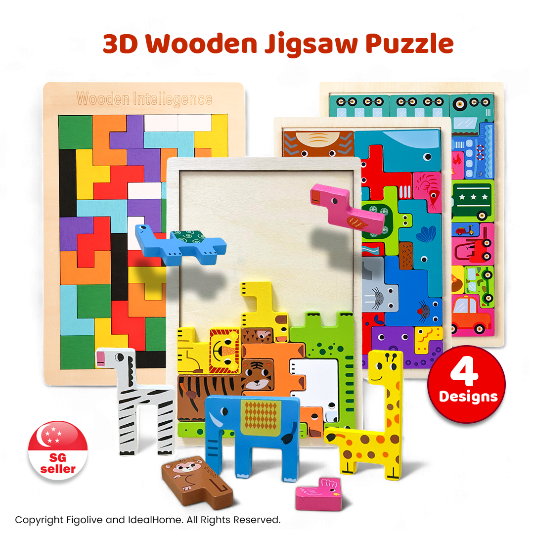 3D Wooden Puzzle for Kids/ Early Childhood Montessori Education Jigsaw ...