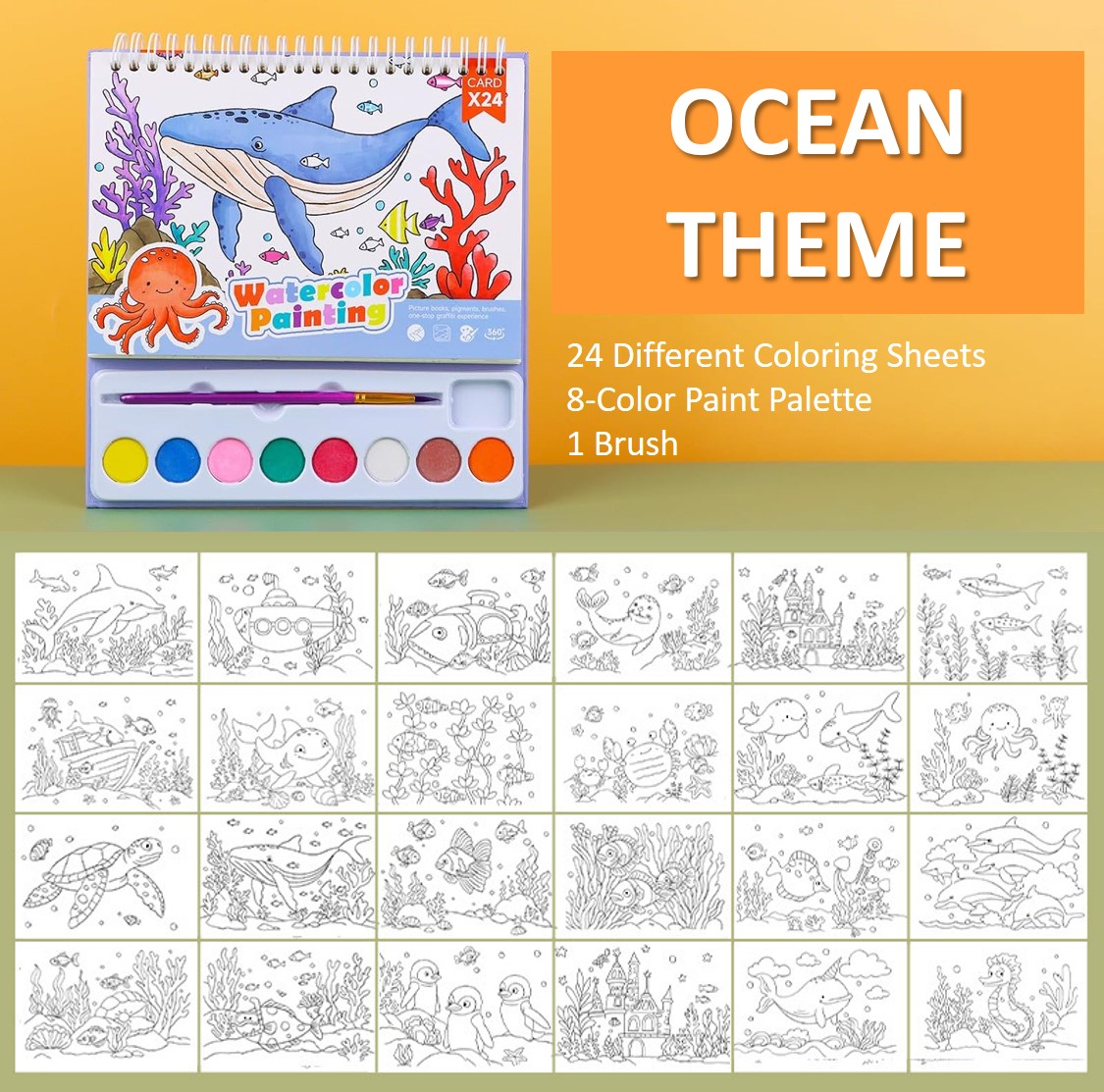 Water Coloring Book Paint Set For Kids Water Painting Books For ...