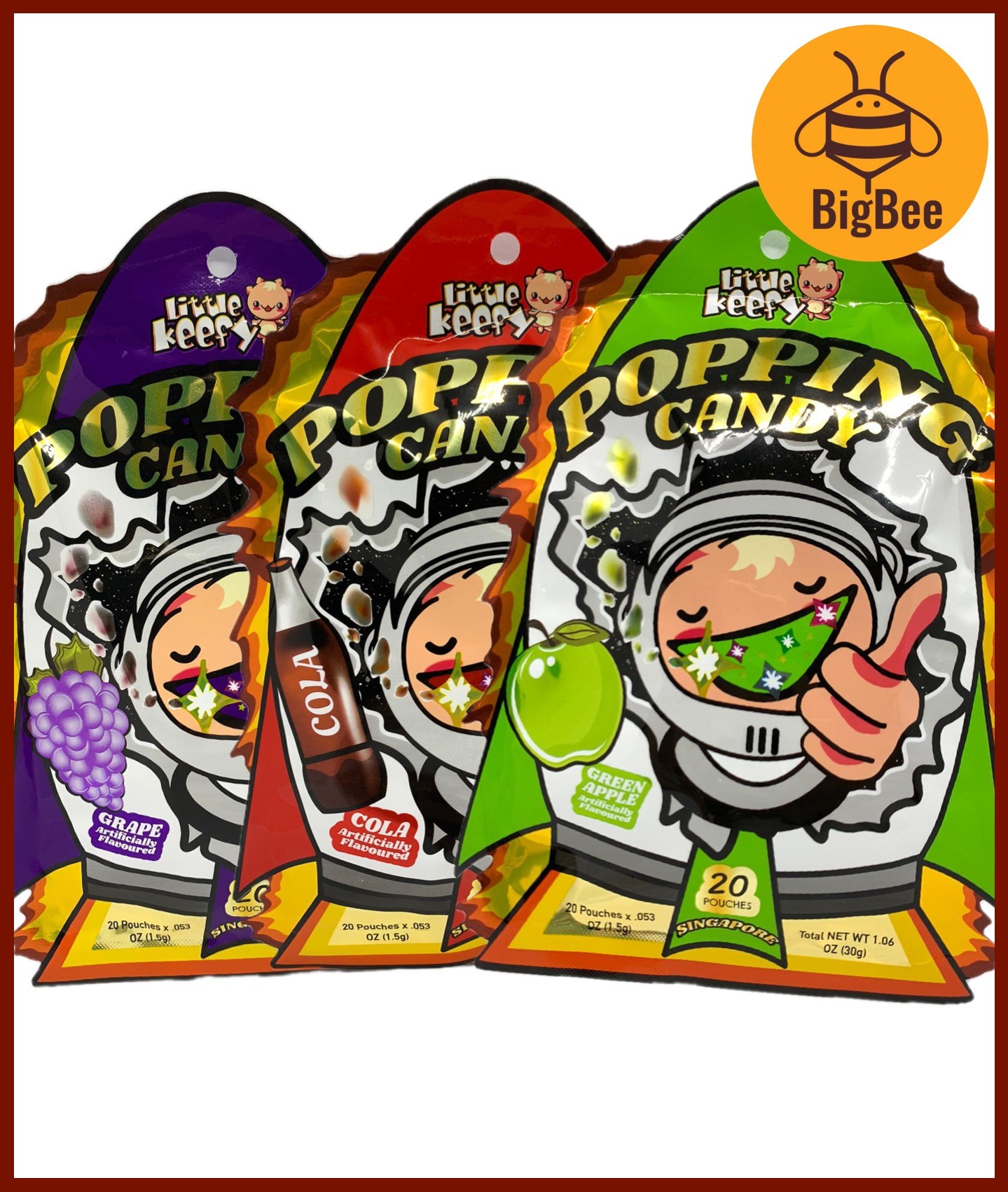 Little Keefy Popping Candy - 30g/pkt (1.5gx20's) Green Apple / Cola ...