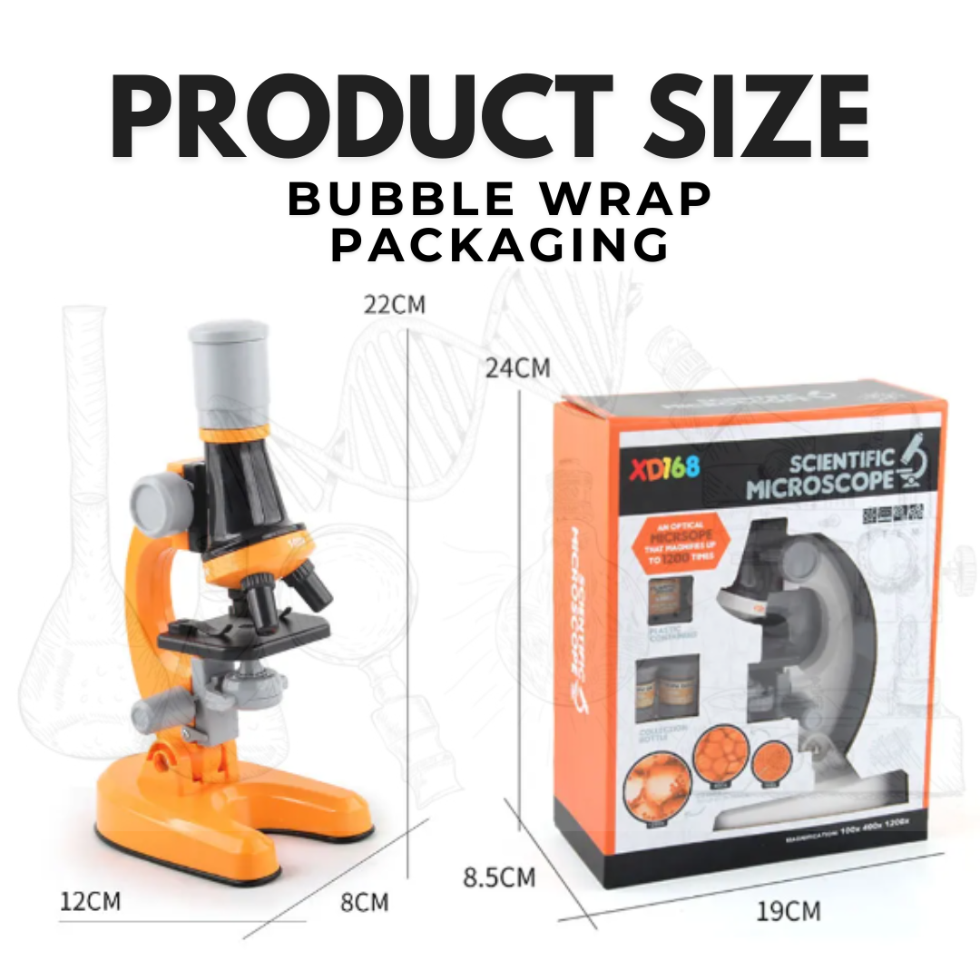 Science Microscope Kit Stem Kids 1200X Educational Toys Hand Held ...