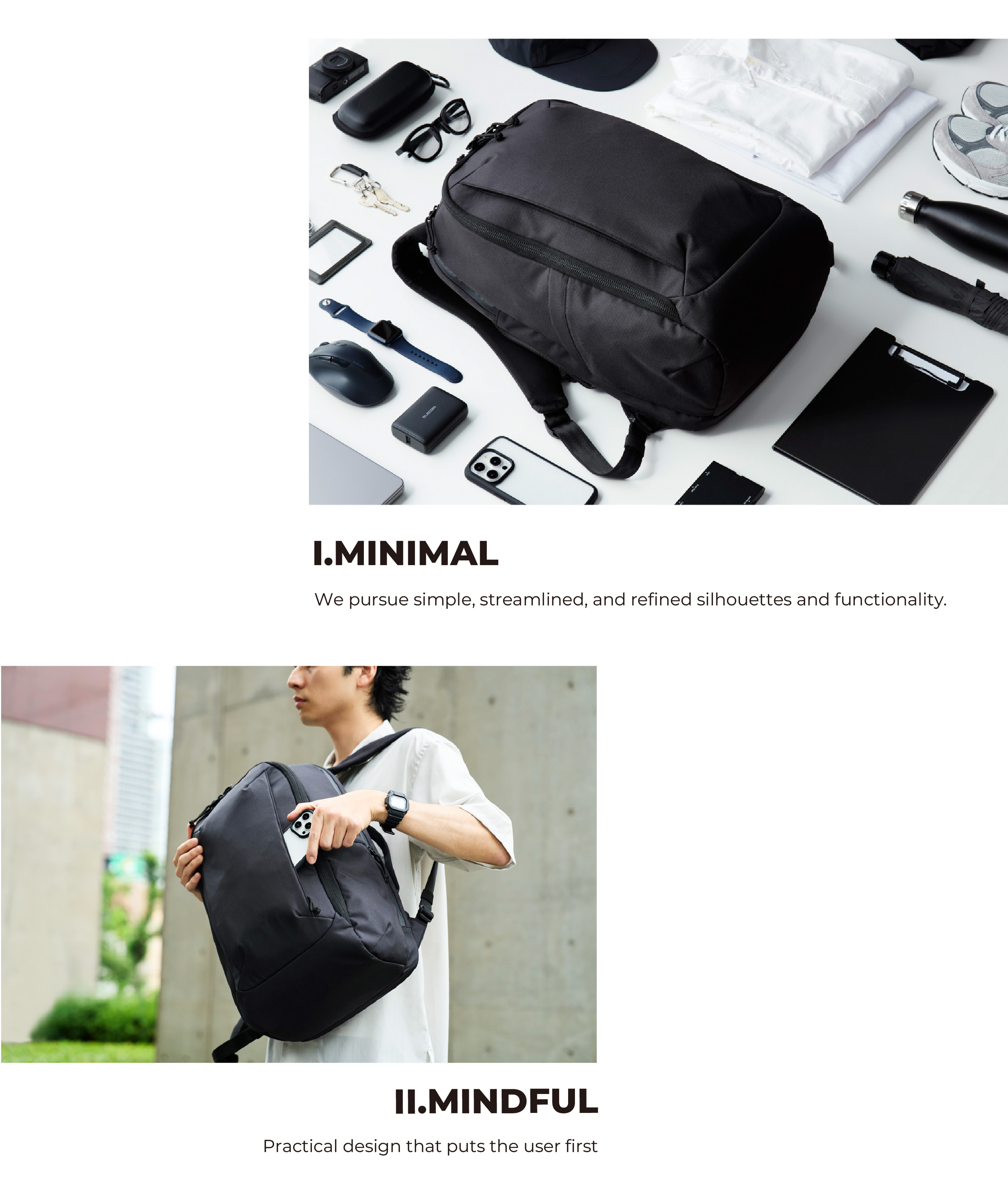 ELECOM MNL CITY Backpack/Laptop Bag/BM-MNLBP01BK/20L /Water